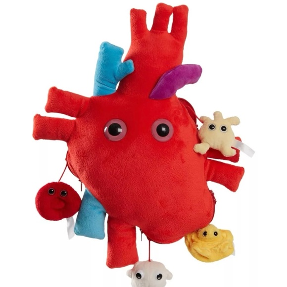 GIANTmicrobes Deluxe 15" Heart with Blood Cells Plush, Heart Stuffed Animal, - Picture 1 of 7